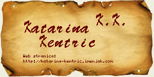 Katarina Kentrić vizit kartica